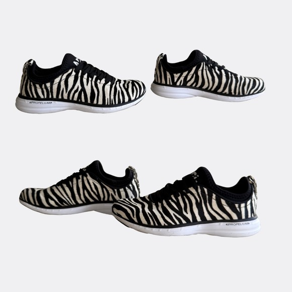 APL Phantom Women's Zebra Stripe Calf Hair Sneakers Size 6 Black White $250 - Picture 4 of 5